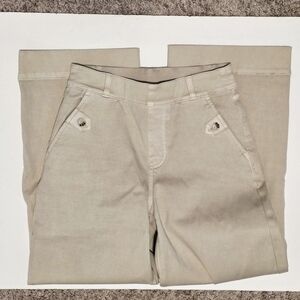 SPANX Stretched Twill Cropped Pant XS Bone Beige